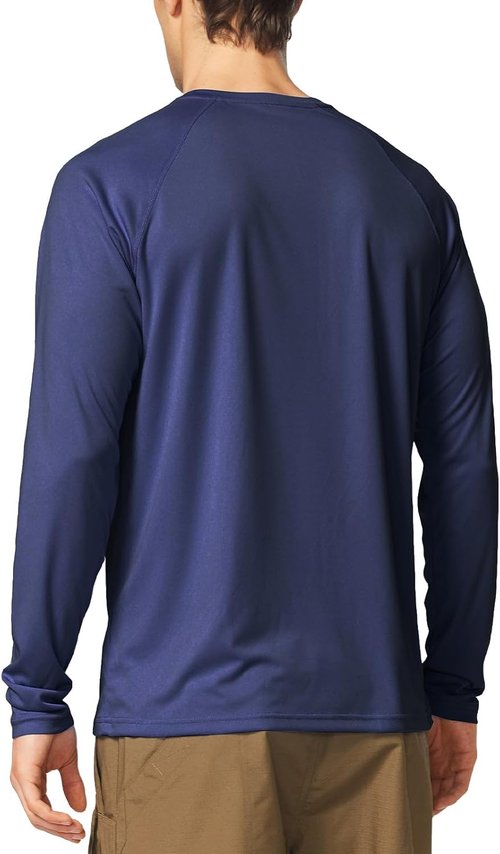 Baleaf Men's UV Protection Long Sleeve Shirts - SPF UPF 50+ Quick Dry Rash Guard for Fishing & Running