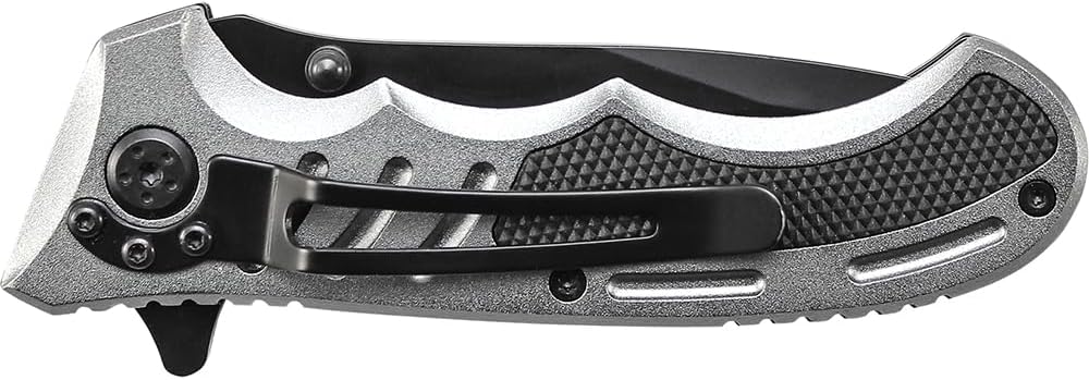 Smith & Wesson Folding Knife - 7.7in High Carbon Stainless Steel with 3.1in Tanto Blade | Black Aluminum Handle for Tactical & Outdoor Use