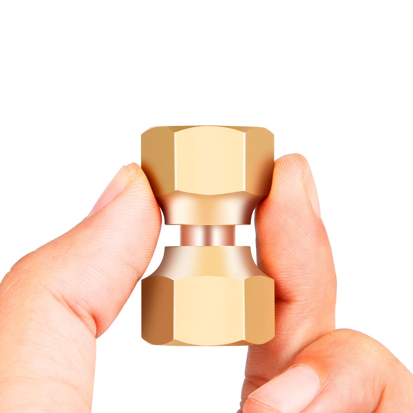 Breezliy 2pcs 1/4 Inch Female Flare x 1/4 Inch Femal Flare Brass Adapter for fuel, oil, air, liquid petroleum (LP) and natural gas lines connections