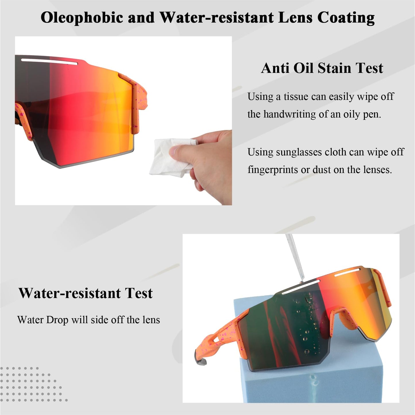 Ukoly Cycling Sunglasses for Men Women with Interchangeable nosepad, Polarized Sports Sunglasses, Baseball Sun glasses 550A LO