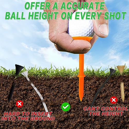Unbreakable Plastic Golf Tees - 3 1/4 Inch, 12/24/60 Pack