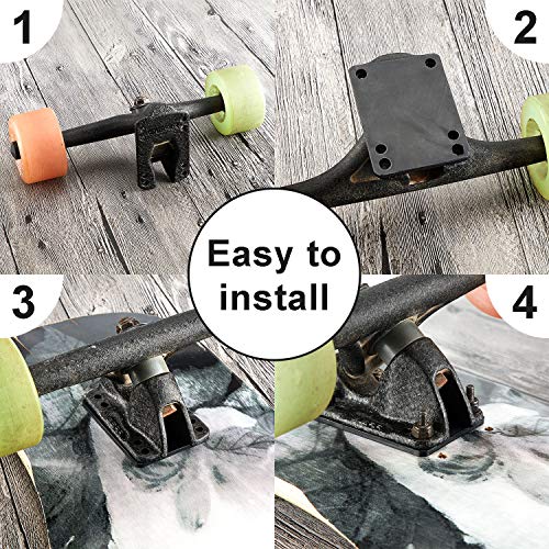 3 mm Skateboard Shock Pads - 10 Longboard Riser Mats for Impact Absorption