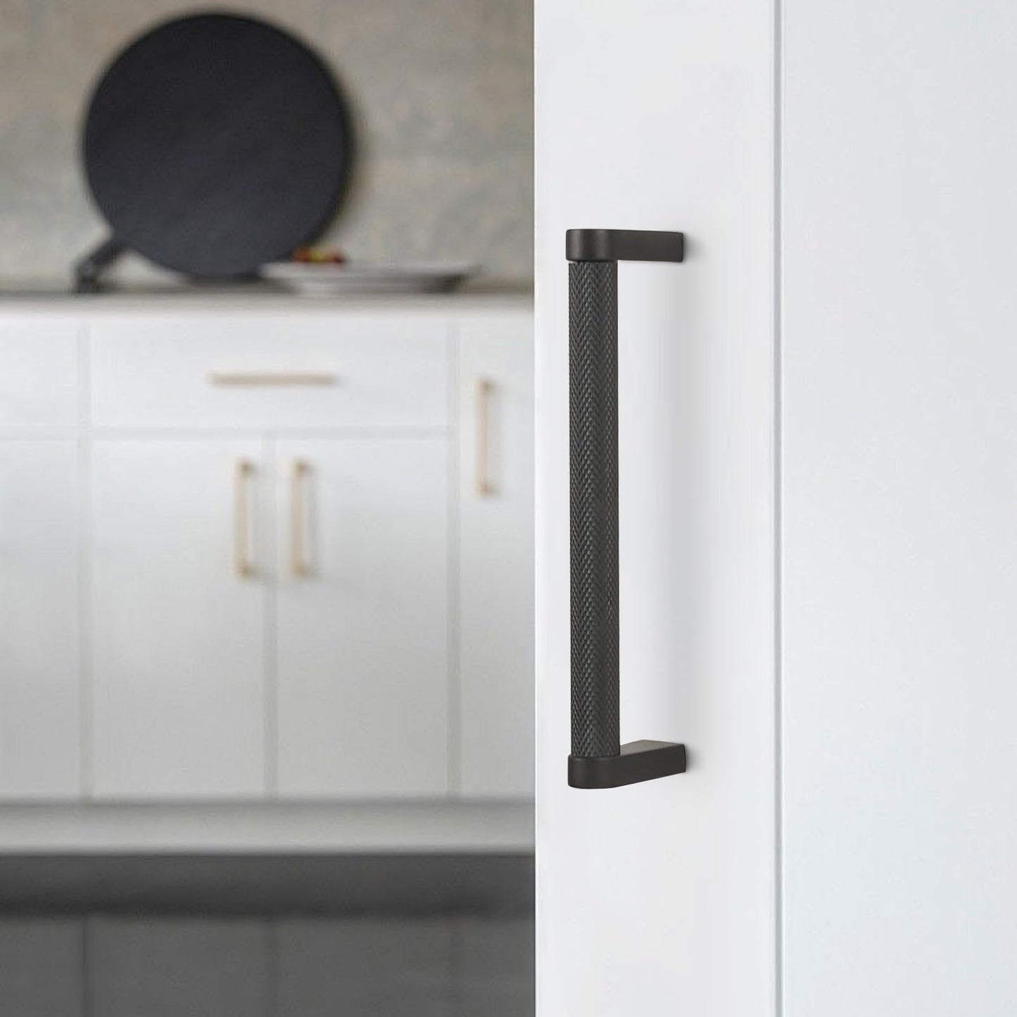 BUKOBYHE 20 Pack 5 Inch Matte Black Kitchen Cabinet Handles Knurled Cabinet Pulls Black Drawer Pulls Kitchen Hardware