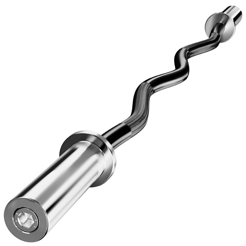 TUYOHW Olympic EZ Curl Bar, 47" Curl Bar for Weight Lifting, Chrome, 2" Weight Plates, Biceps, Triceps, Back/Leg Muscle Group Exercise, Home Gym