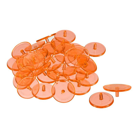 PATIKIL Golf Ball Marker, 150 Pack 24mm Round Transparent Flat Position Mark Places Marking Tool Golf Sport Accessory, Orange