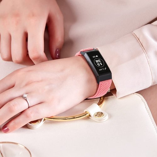 Huamanlou 10 Pack Elastic Nylon Watch Bands Compatible with Fitbit Charge 4/Charge 4 SE/Charge 3/Charge 3 SE Bands, Adjustable Breathable Stretchy Replacement Wristbands Bracelet for Women Men