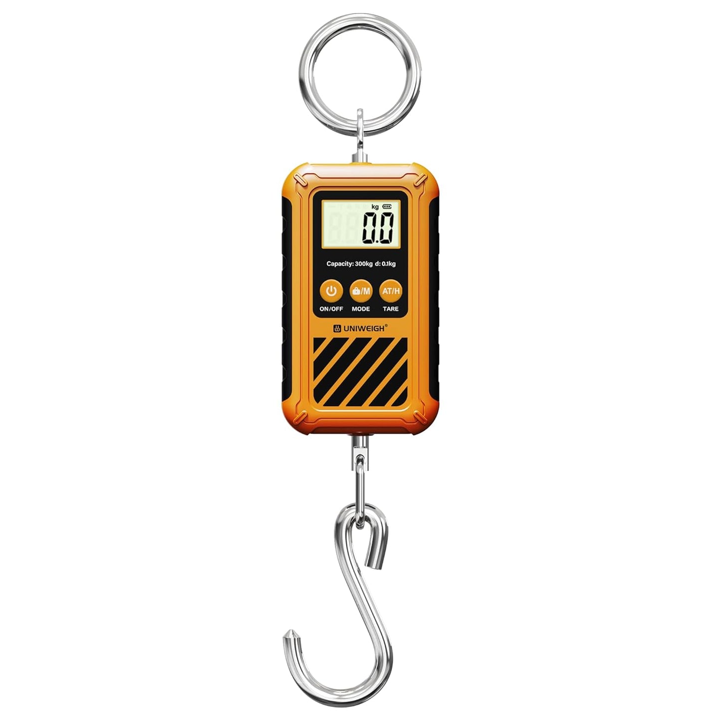 UNIWEIGH Digital Hanging Scale - Portable 300kg/660lb Crane Scale with LCD Display & Large Hook | Ideal for Hunting, Fishing, and Garage Use