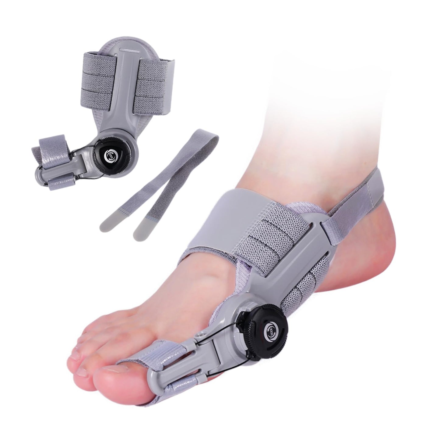 XREKNOi Bunion Corrector for Man and Women Big Toe, Adjustable Bunion Splint for Bunion Fix ，Orthopedic Toe Straightener with Anti-slip Heel Strap and Silicone Pad