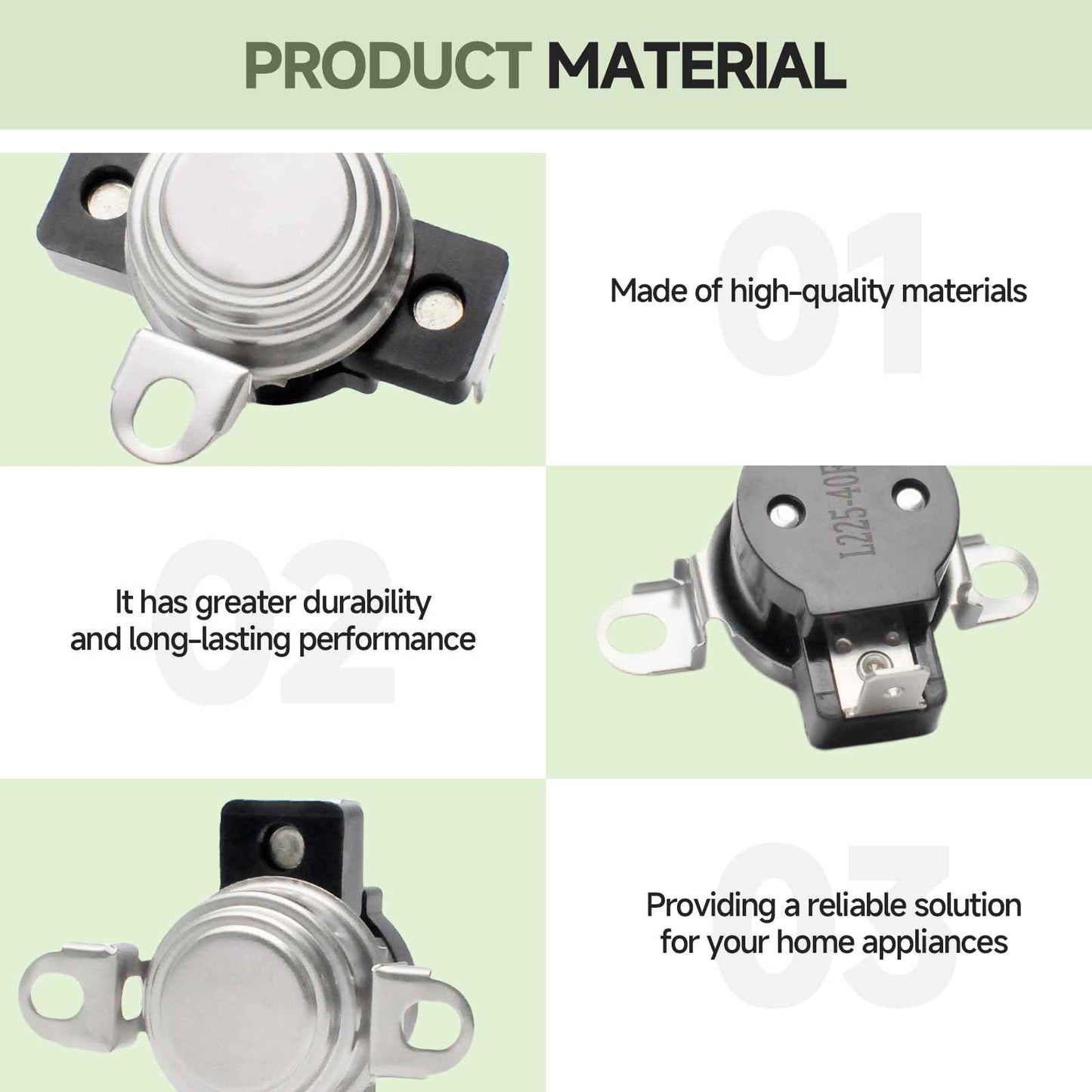 D510701 Dryer High Limit Thermostat, suitable for Speed Queen, Alliance, Amana, and Other Brands, Replaces AP6285126, 510701, 61210, 62461, 62641, PS17001072, 504537-OEM Replacement Part, L225-40F