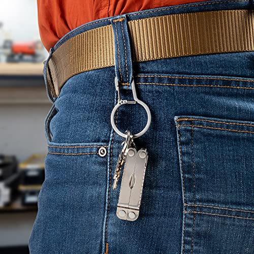 Dual Chamber Key Ring with Carabiner Clip for Secure Key Organization