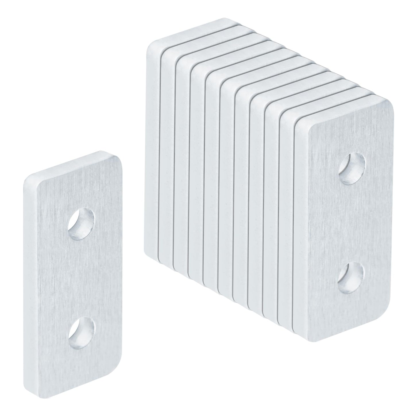 12 Pcs Flat Joining Plates for 2020 T-Slot Aluminum Profile, 2 Hole Straight Plate