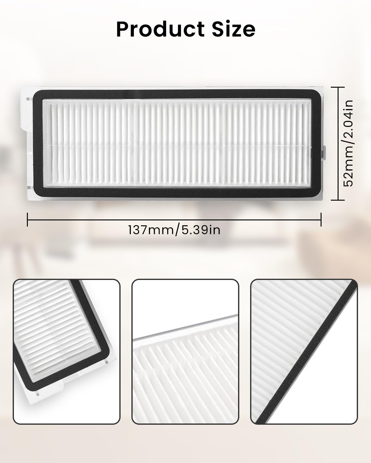 4Pack Washable Filter Replacement Parts For Roborock Qrevo MaxV,Qrevo S,Qrevo Plus,Qrevo Pro,Qrevo Curv,Qrevo Curv S5X,Qrevo Edge,Qrevo Edge S5A,QV35A Robot Vacuum Cleaners, High Efficiency Filters