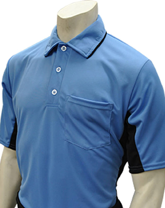 Smitty USA-312 Major League Style Short Sleeve Umpire Shirt with Side Panels (Blue with Black Side Panels, Large)