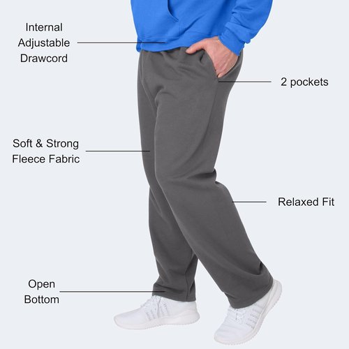Hanes EcoSmart Men's Sweatpants - Comfortable Athletic Lounge Pants with Pockets | Fleece Design