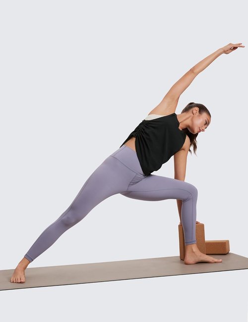 CRZ YOGA Pima Cotton Tank Top for Women - Ruched Side Design | Casual Racerback Sleeveless Shirt