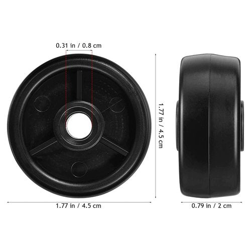 JUMPLAWN 4pcs Heavy Duty Plastic Caster Wheels Fitness Equipment Roller Accessory for Treadmill Exercise Bike Home Gym Universal Replacement Parts