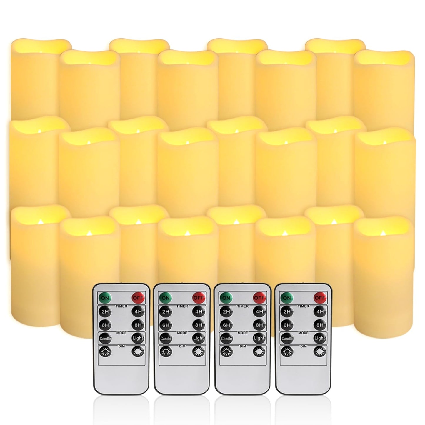 CAKETYCG 24-Pack LED Flameless Candles with Remote Control - Perfect for Home, Parties, and Special Occasions - Create a Magical Ambiance Effortlessly(Three Sizes).