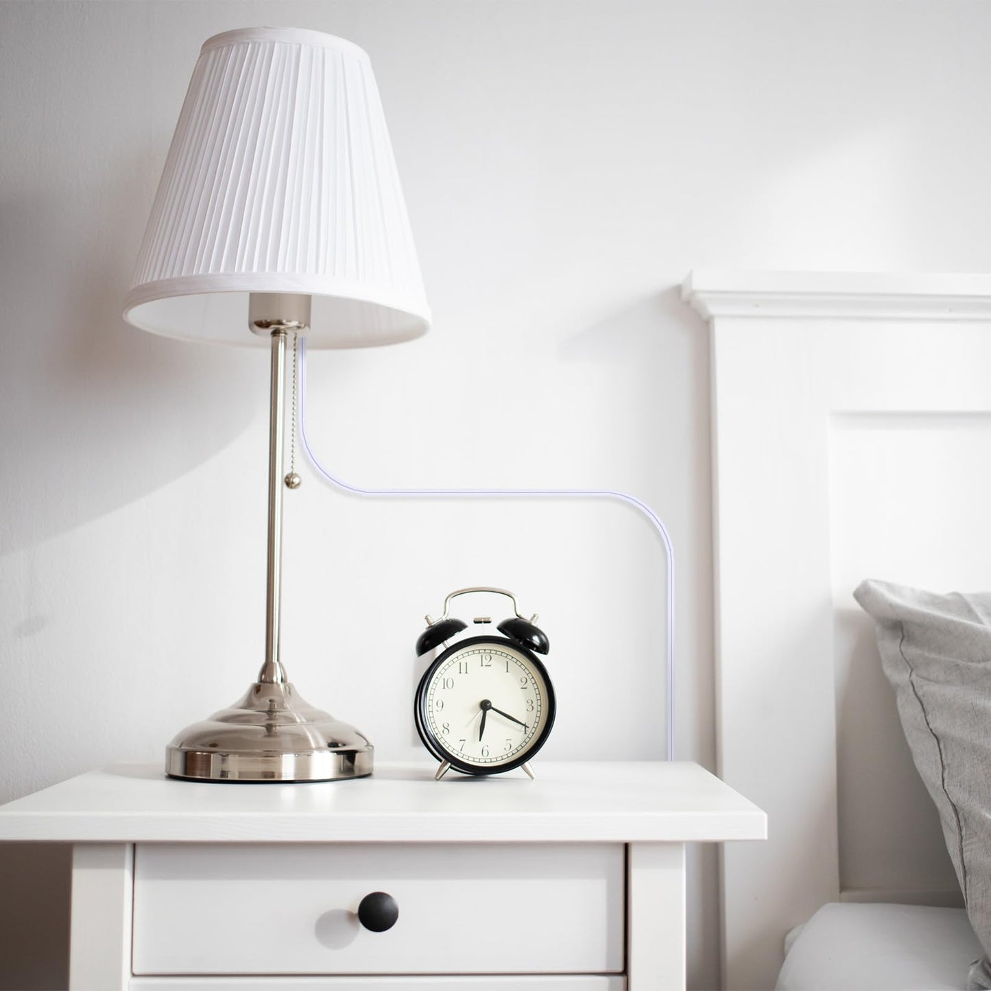 Saysurey Lamp Cord with End Plug Replacement Electric Lamp Wire Clear 18/2 SPT-1 Wire Stripped End Ready for Wiring Repair Part for Table Floor Lighting Fixture(15ft,White)