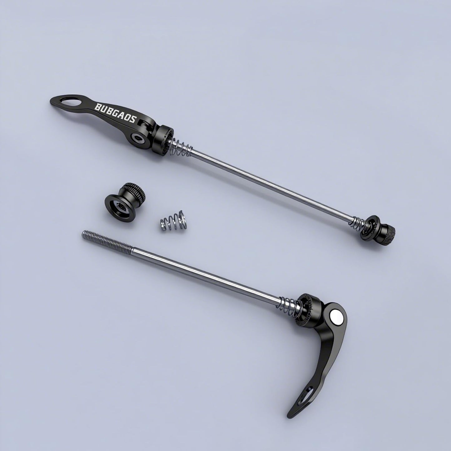 BUBGAOS Bike Quick Release Skewer Front & Rear Wheel Axle for Mountain Bike/Road Bike/Bicycle/MTB Wheel Hub，Black a Pair