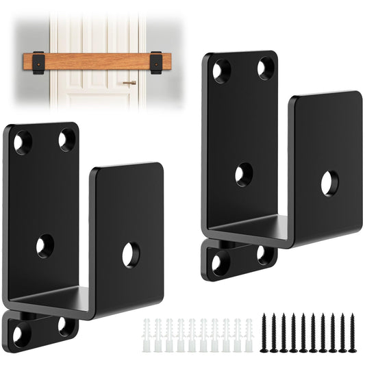 2Pcs 2x4 Door Barricade Brackets ,Heavy Duty Door Security Bar ,Drop Open Bar Holder Steel U Bracket, Bracket for Home Security,Door Brace, Home, Garage, Barn, Shed
