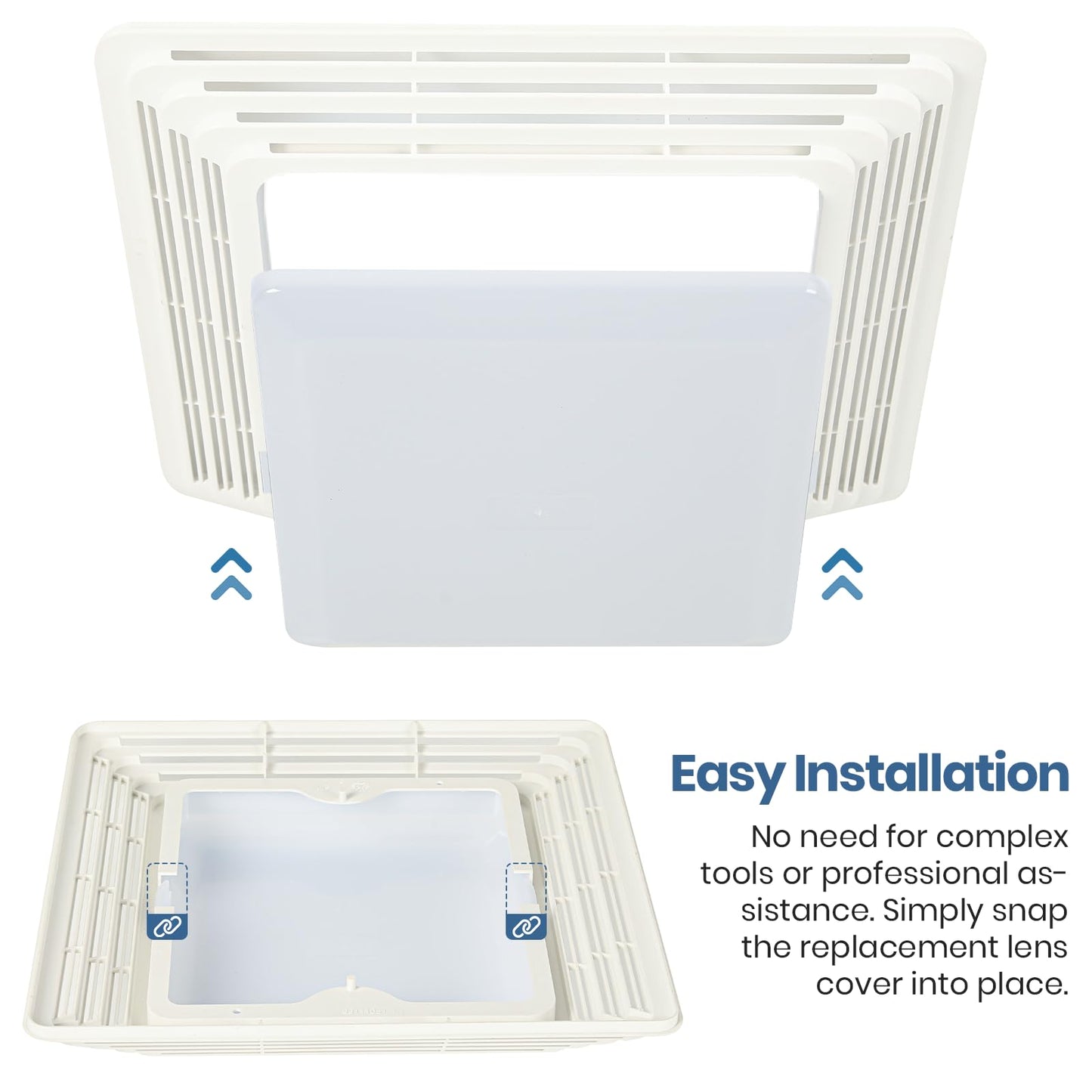CALPALMY Exact Replacement Bathroom Vent Fan Light Lens Cover, Compatible with Broan S97013662, S97014094, Fits Bathroom Fan Lens Models 655, 659, 695, 678, 679, 680, HD50L, HD80L (1-Pack)