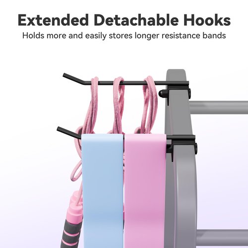 Josmimic 3-Tier Heavy-Duty Home Gym Storage Rack with Hooks and Smooth Wheels for Workout Gear