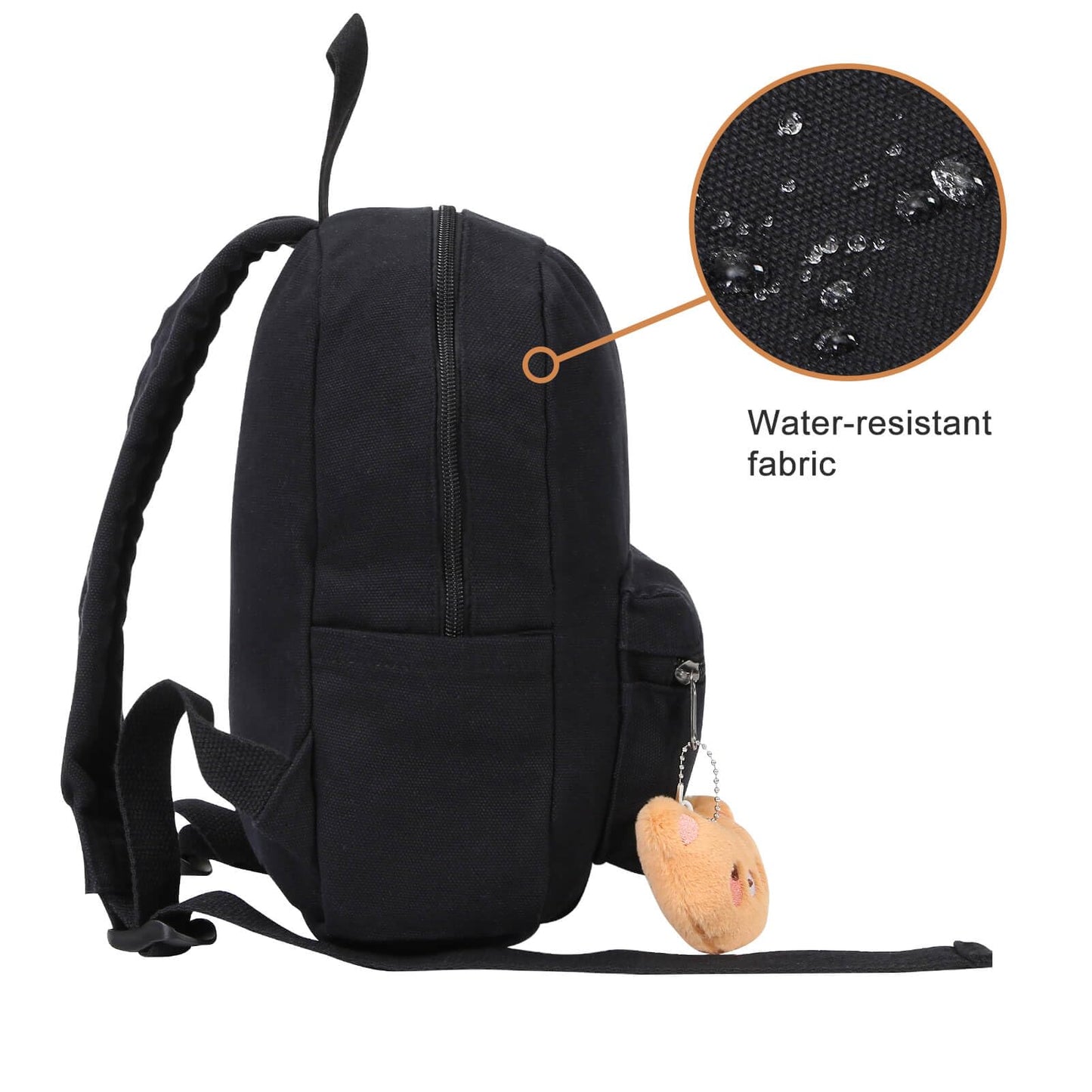 Phaoullzon Teen Girls Mini Backpack Purse Kids Canvas Small Tiny Cute Bag,Black