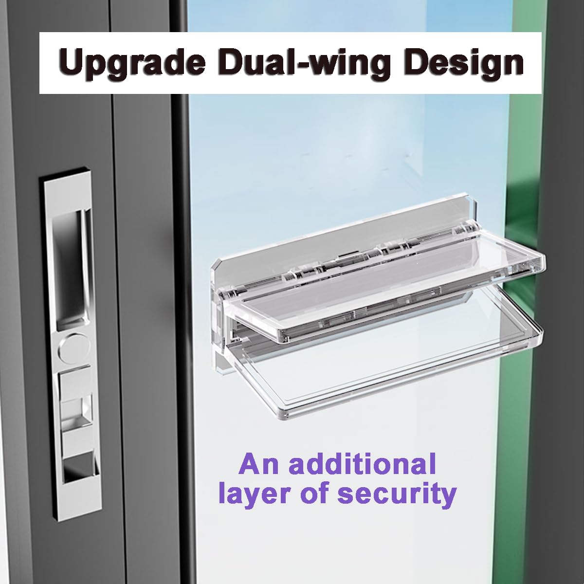 Sliding Door Lock for Child Proofing 4 Pack, Child Safety Patio Door Locks for Sliding Glass Door, Adhesive Window Door Stopper for Kids and Baby Proofing. Security Windows Locks for Toddler and Pet