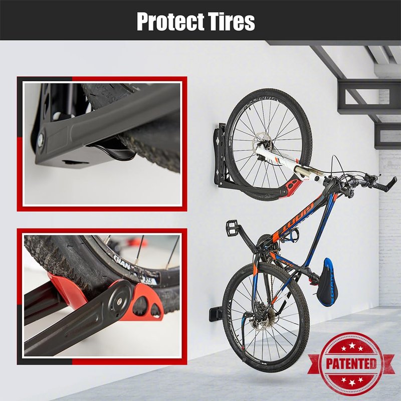 Ultrawall BIKEPAL Swivel Bike Racks, No Lift Wall Mounted Bike Storage Solution for Home & Garage, 2 Pack