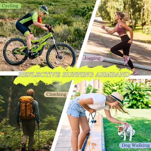 4-Pack Reflective Running Gear Straps - Adjustable High Visibility Bands