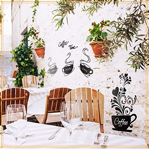 Chinco 5-Pack Coffee Cup Wall Stickers Kitchen Decor Black Mugs Art