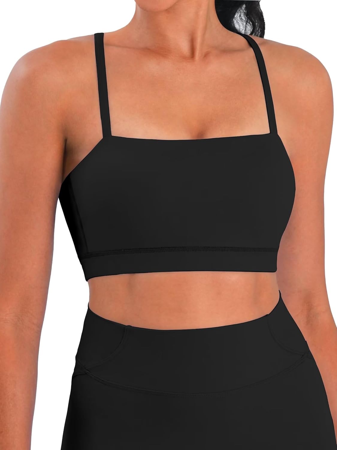 Sunzel Women's Sports Bra - Buttery Soft Wireless Crop Top with Adjustable Straps | Low Impact Yoga & Gym Wear