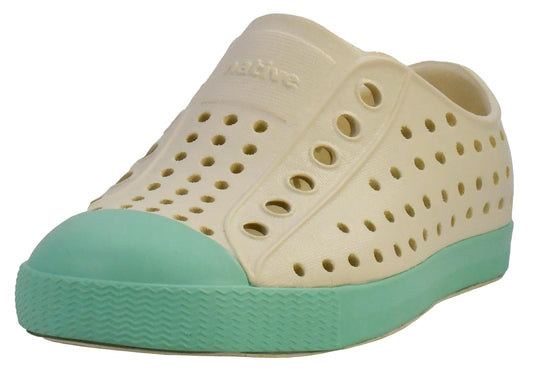 Native Shoes Unisex-Kids Jefferson Sneakers, Bone White/Fresco Green, 5 Toddler