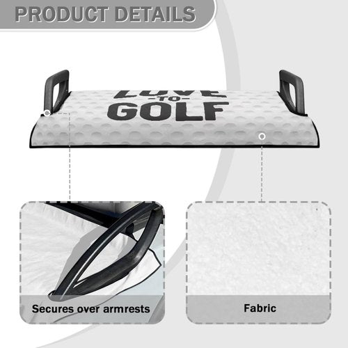 FUIBENG Love to Golf Cart Seat Covers Golf Cart Seat Towel Washable Breathable Microfiber