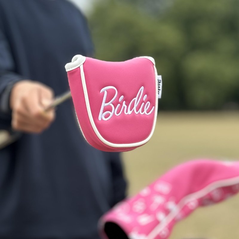 Shanker Golf Putter Cover - Birdie Funny Mallet Pink Putter Cover - Tour Grade PU Leather Pink Headcover - Funny Headcover for Golf Clubs - Perfect Joke Gift for Golfer