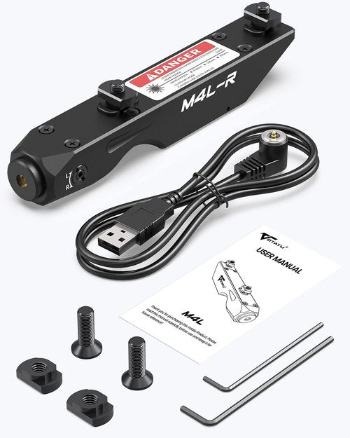 Votatu M4L-R Red Laser Sight Compatible with M-Lok Rail Surface, Ultra Low-Profile Tactical Rifle Compact Red Dot Beam with Strobe Function Magnetic Rechargeable