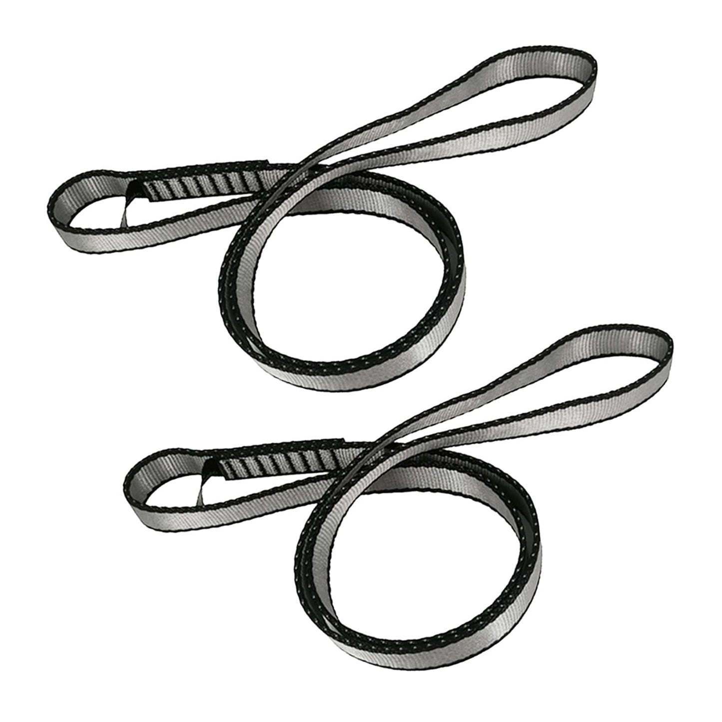 FOSER 18mm Nylon Climbing Sling Runner, 23KN Nylon Rope,Apply to Rock Climbing, Mountaineering, Hiking, Downhill, Emergency Equipment, etc (Gray(2pcs), 60cm/24inch)