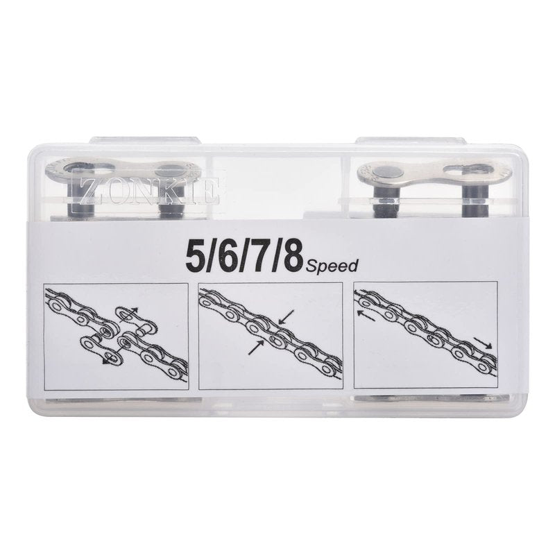 ZONKIE 5/6/7/8 Speed Removable Quick Split Chain Link in Silver x4