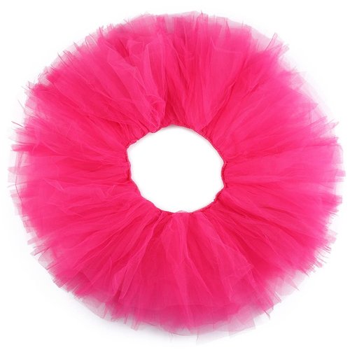 Dmaiy Women Tutu Skirt Classic Elastic Tulle Dance Skirts Layered Ballet Skirt Fluffy Adult Tutus for Festival Costume Party(Pink)