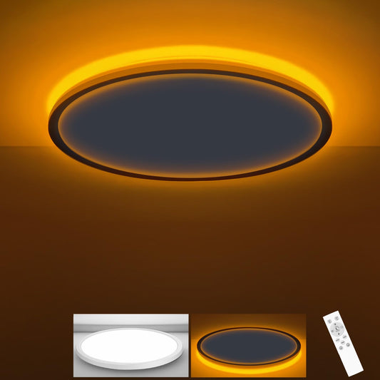 zemty 12 Inch LED Ceiling Light with Night Light 1800K, 3000K/4000K/6500K Dimmable Light Fixtures with Remote Control,24W 2400lm Flush Mount Ceiling Lamp for Bedroom LivingRoom Bathroom Kitchen-White