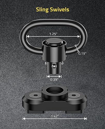 Sling Swivel Mount for Two Point Sling - 2 Pack 360° Rotation