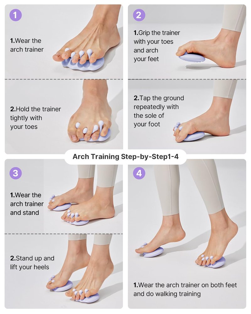 YOTTOY Foot Arch Trainer for Flat Feet, Plantar Fasciitis Relief &Arch Support Strengthening, Portable Arch Metatarsal Exercise Brace for Home and Gym (Blue)