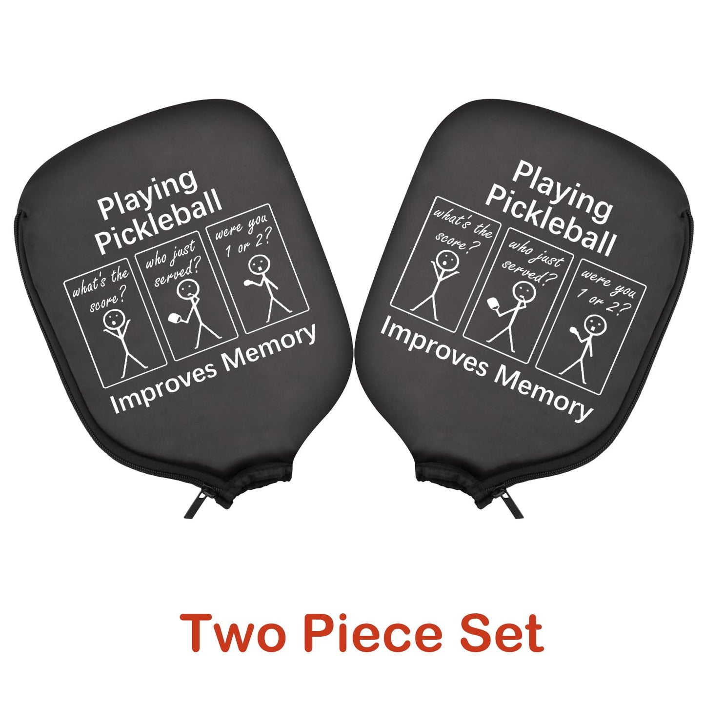 PWHAOO 2PC Funny Pickleball Paddle Pouch Gift Pickleball Paddle Protector Impeccable Gift For Pickleball Players & Fans (Playing Pickleball Paddle)
