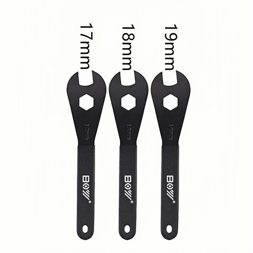 Chainrise 3-Piece Bicycle Cone Wrench Set, Wheel Hub Axle Nut Spanner Tool (Wrench17-18-19mm)