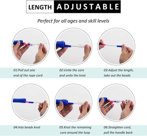 Long Double Dutch Jump Rope - 16 Ft | 2 Pack Beaded Skipping Rope for Kids & Adults