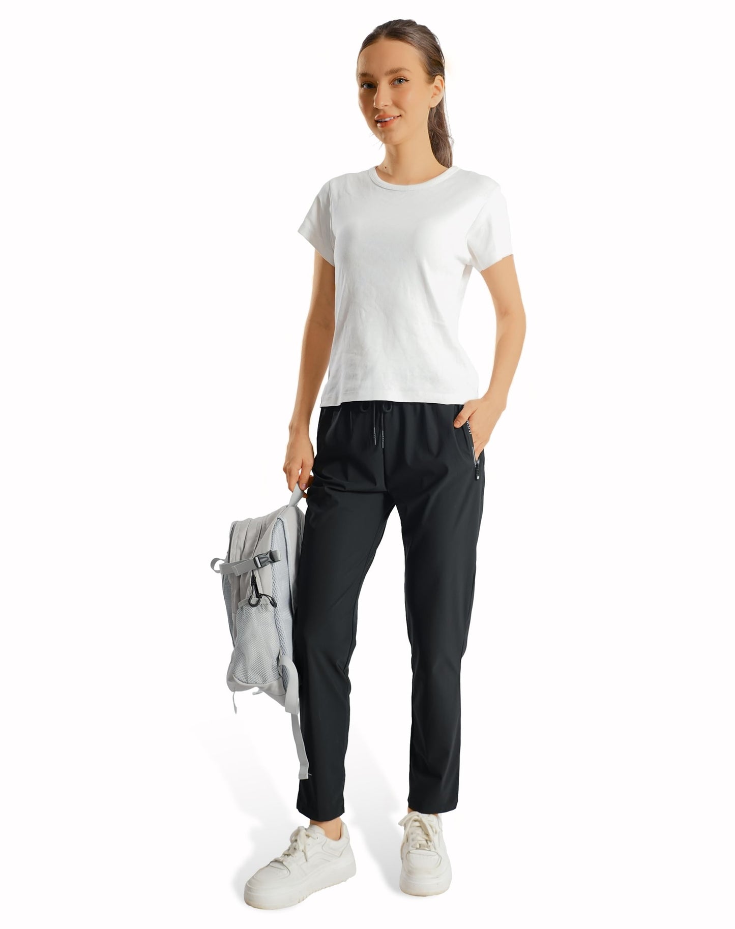 New Comfys Fit StretchActive - Women's Ultra Stretch Ice Silk Quick Drying Comfort Casual Pants Over 50 (Grey,X-Large,Straight)