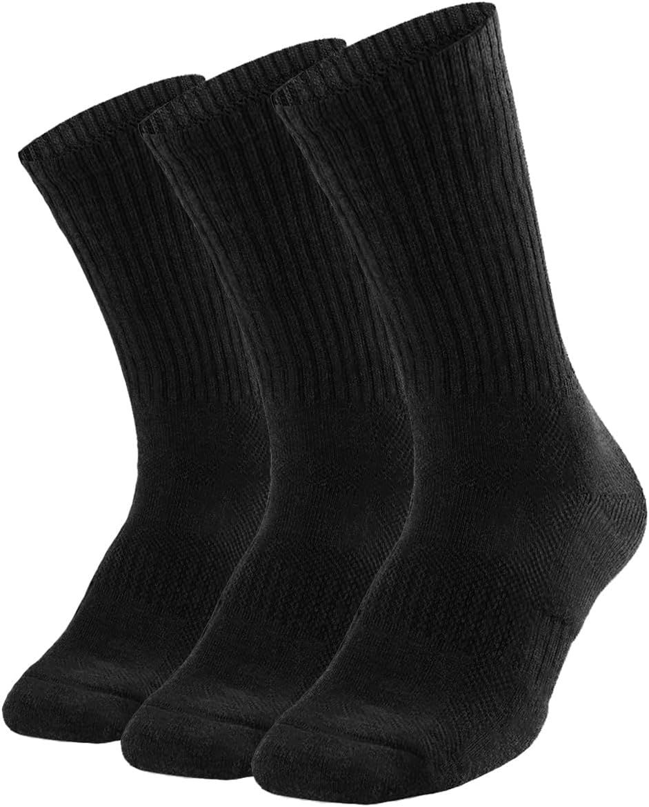 SOX TOWN Unisex Cushioned Crew Athletic Socks - Moisture-Wicking Combed Cotton for Breathable Comfort