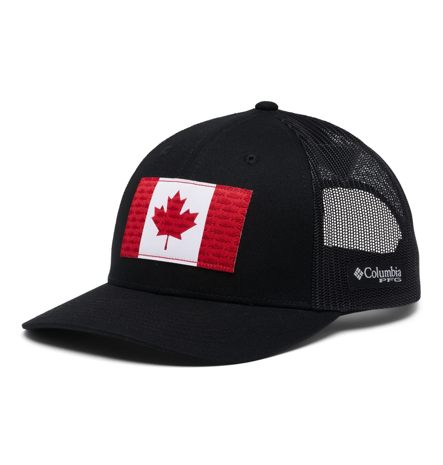 Columbia Unisex PFG Fish Flag Mesh Snap Back - Low, Titanium/Canada Flag, One Size