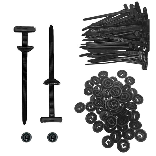 100Pcs Nylon Universal Cable Tie Buckle,2025 New Heavy Duty Self-Locking Nylon Zip Ties Holder,Multipurpose Plastic Cable Ties Tool for Car Daily Repair