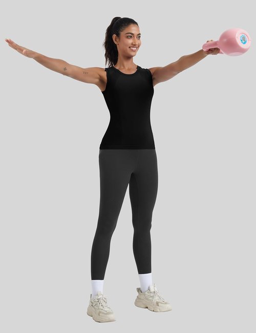 MathCat Women's Seamless Workout Tank Top - Built-In Bra & Sleeveless Design for Yoga & Daily Wear